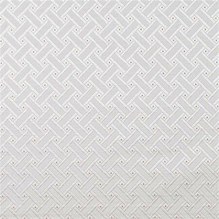 FINE-LINE 54 in. Wide Silver- White And Mahogany Red- Lattice Brocade Upholstery Fabric FI2947431